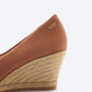 Espadrille Wedges com corte em V em lona com rosas