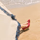Espadrille Wedges com corte em V em lona com rosas