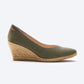 Espadrille Wedges com corte em V em lona com rosas