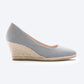 Espadrilles plataforma com corte em U em lona com rosas
