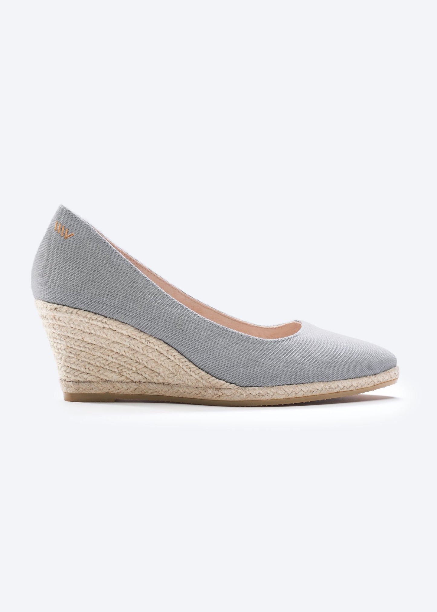 Espadrilles plataforma com corte em U em lona com rosas