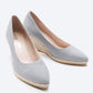 Espadrilles plataforma com corte em U em lona com rosas
