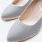 Espadrilles plataforma com corte em U em lona com rosas