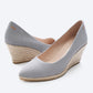 Espadrilles plataforma com corte em U em lona com rosas