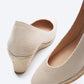 Espadrilles plataforma com corte em U em lona com rosas