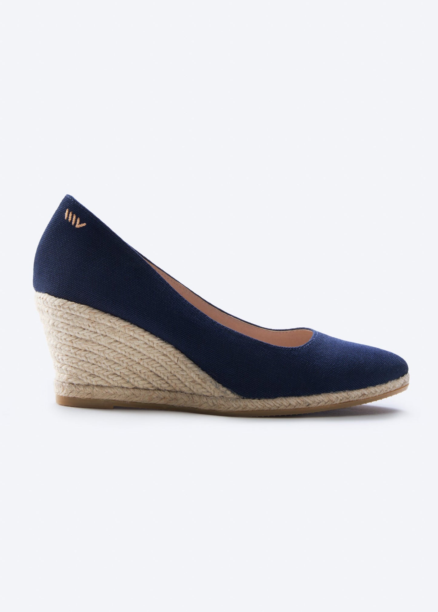 Espadrilles plataforma com corte em U em lona com rosas