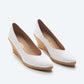 Espadrille Wedges com corte em V em lona com rosas
