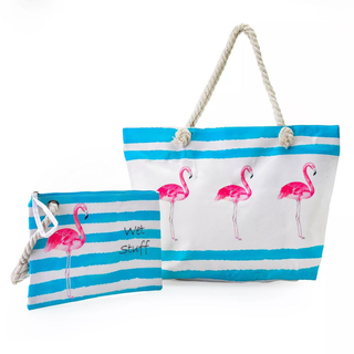 Kendall & James Theme Printed Zip Top Beach Tote & Wet Bag