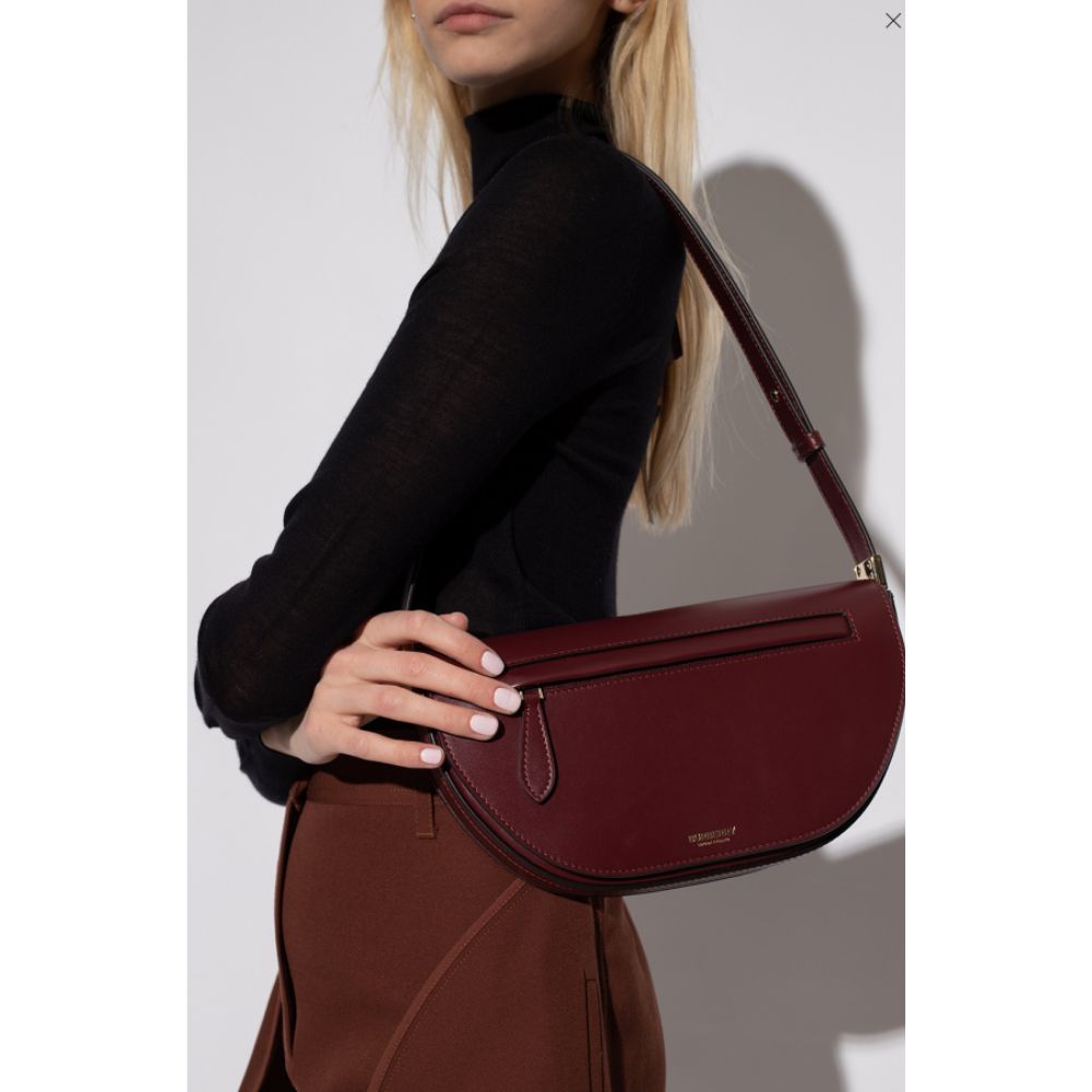 Bolsa de ombro pequena de couro Burberry Olympia