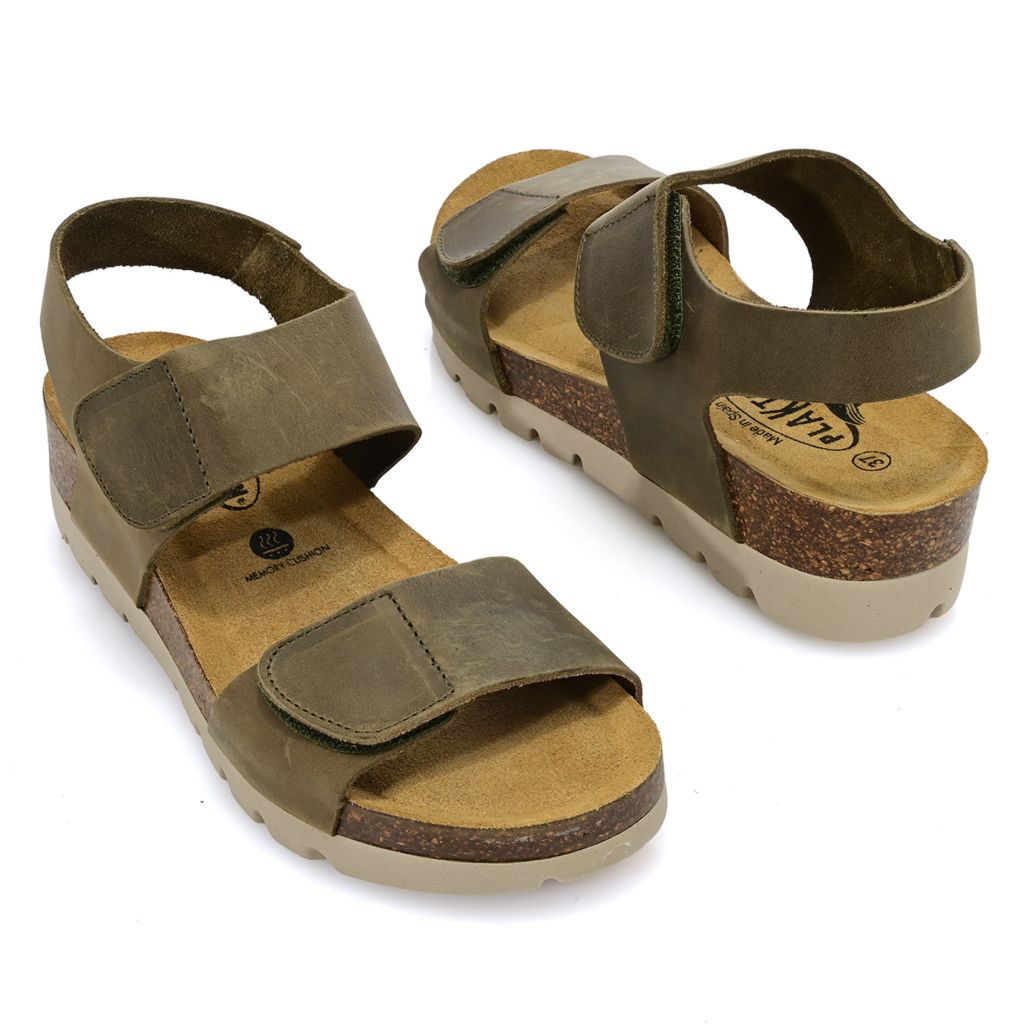 Plakton Compi Leather Wedge Sandals