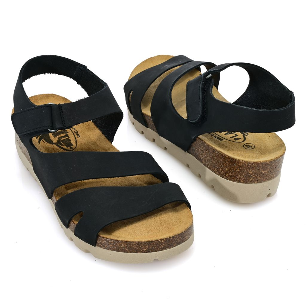 Plakton Comodoro Leather Wedge Sandals