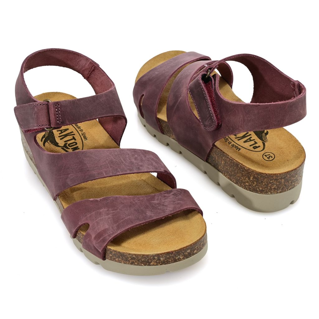 Plakton Comodoro Leather Wedge Sandals