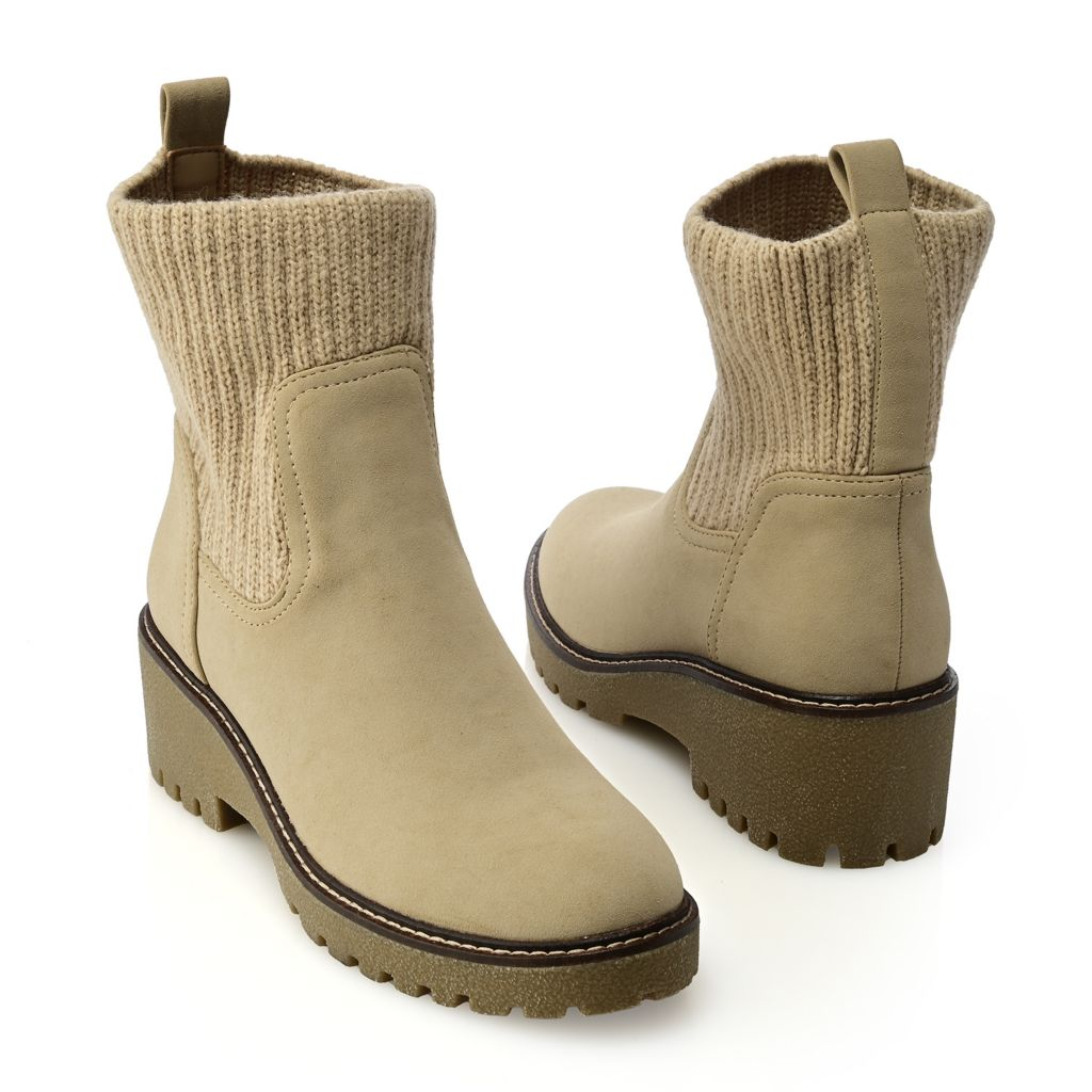 MIA "Kara" Sweater Knit Detailed Ankle Boots