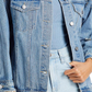 Jaqueta jeans com detalhes em algodão Sunset &amp; Spring, azul, tamanho P