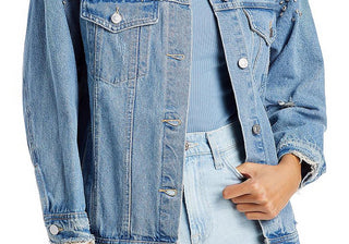 Sunset & Spring Cotton Embellished Denim Jacket Blue Size S