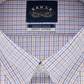 Camisa social masculina Eagle xadrez com gola slim fit, não passável, roxa, tamanho 17,5 x 34 x 35