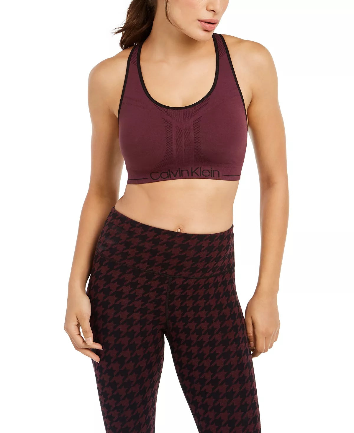 Sutiã esportivo Calvin Klein Impact feminino vermelho tamanho médio