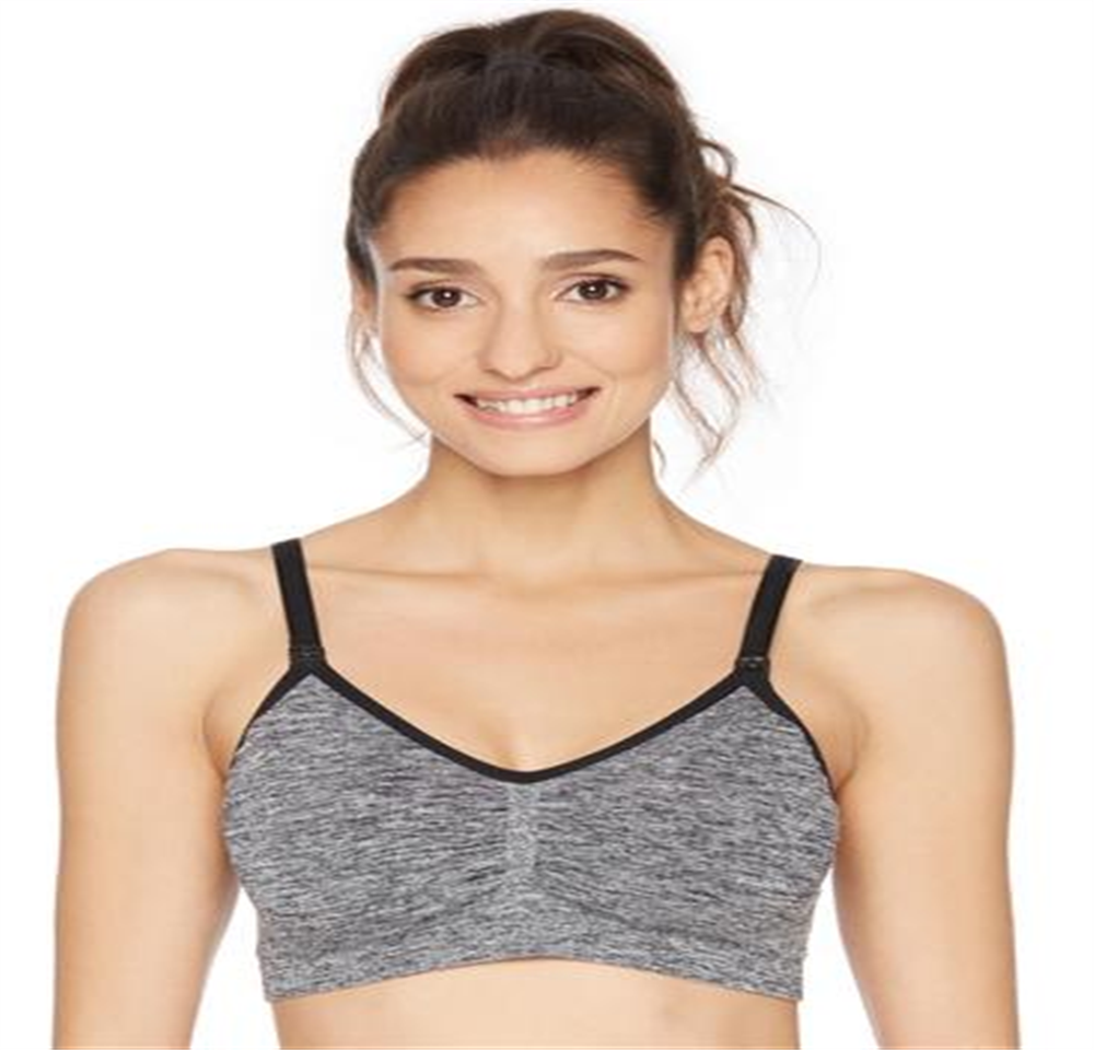 Sutiã de amamentação com fecho e sem costura para maternidade, cobertura total, tamanho G, preto