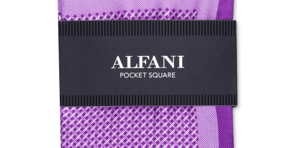 Alfani Masculino Mini Dot Silk Pocket Lenço Roxo Tamanho Regular