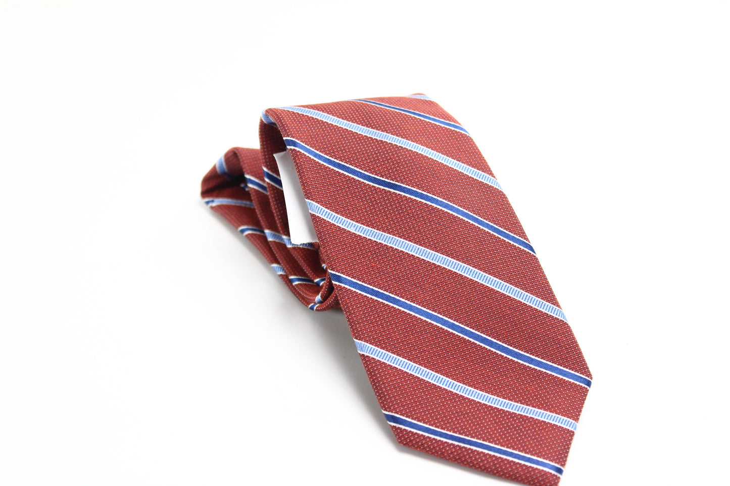 Gravata masculina Nautica Rust Striped Skinny Slim Silk Azul Tamanho Regular