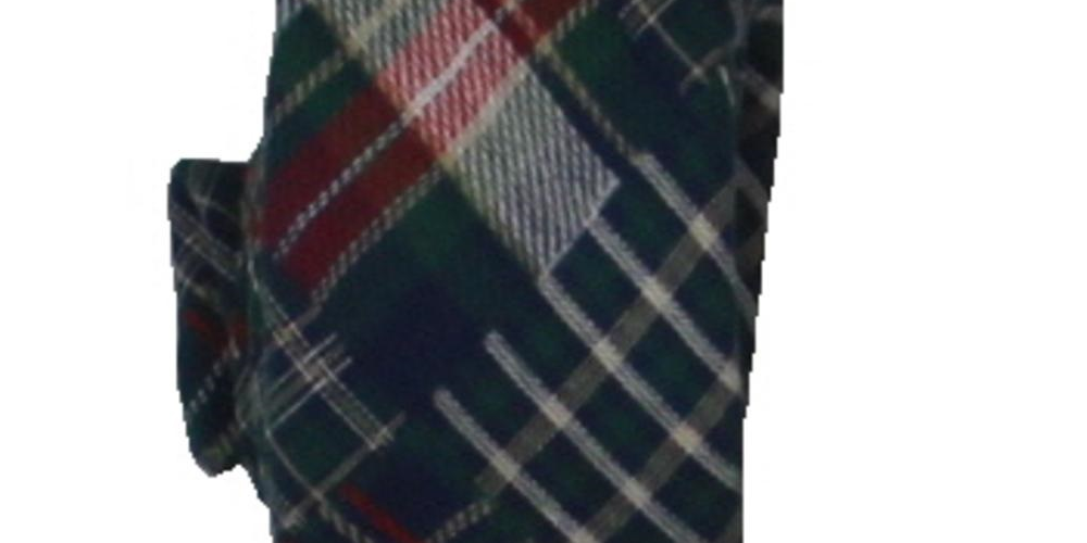 Gravata profissional xadrez Chelsea masculina Bar III, tamanho azul marinho, regular