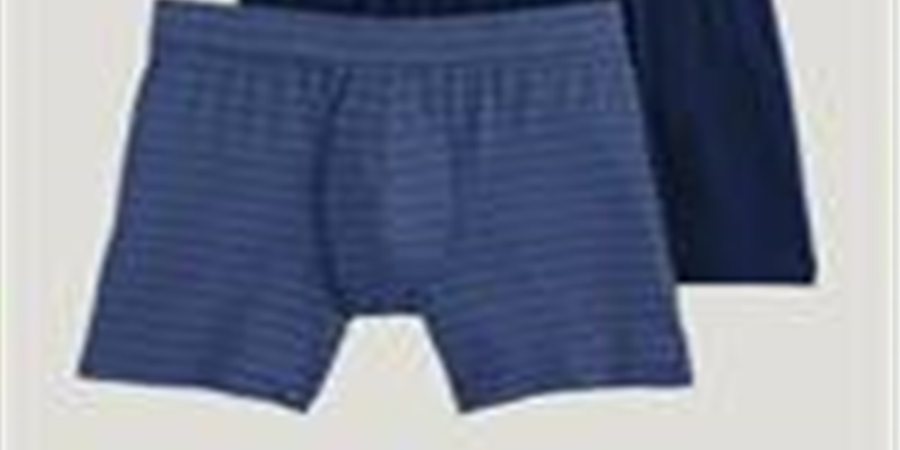 Pacote com 2 cuecas boxer masculinas Jockey Modal Everyday, azul, tamanho médio