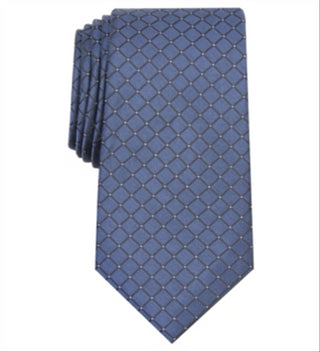Gravata Alfani Slim Grid Masculina Azul Tamanho M