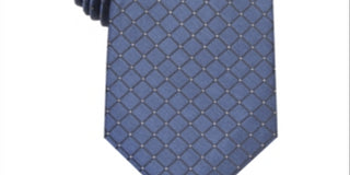 Gravata Alfani Slim Grid Masculina Azul Tamanho M
