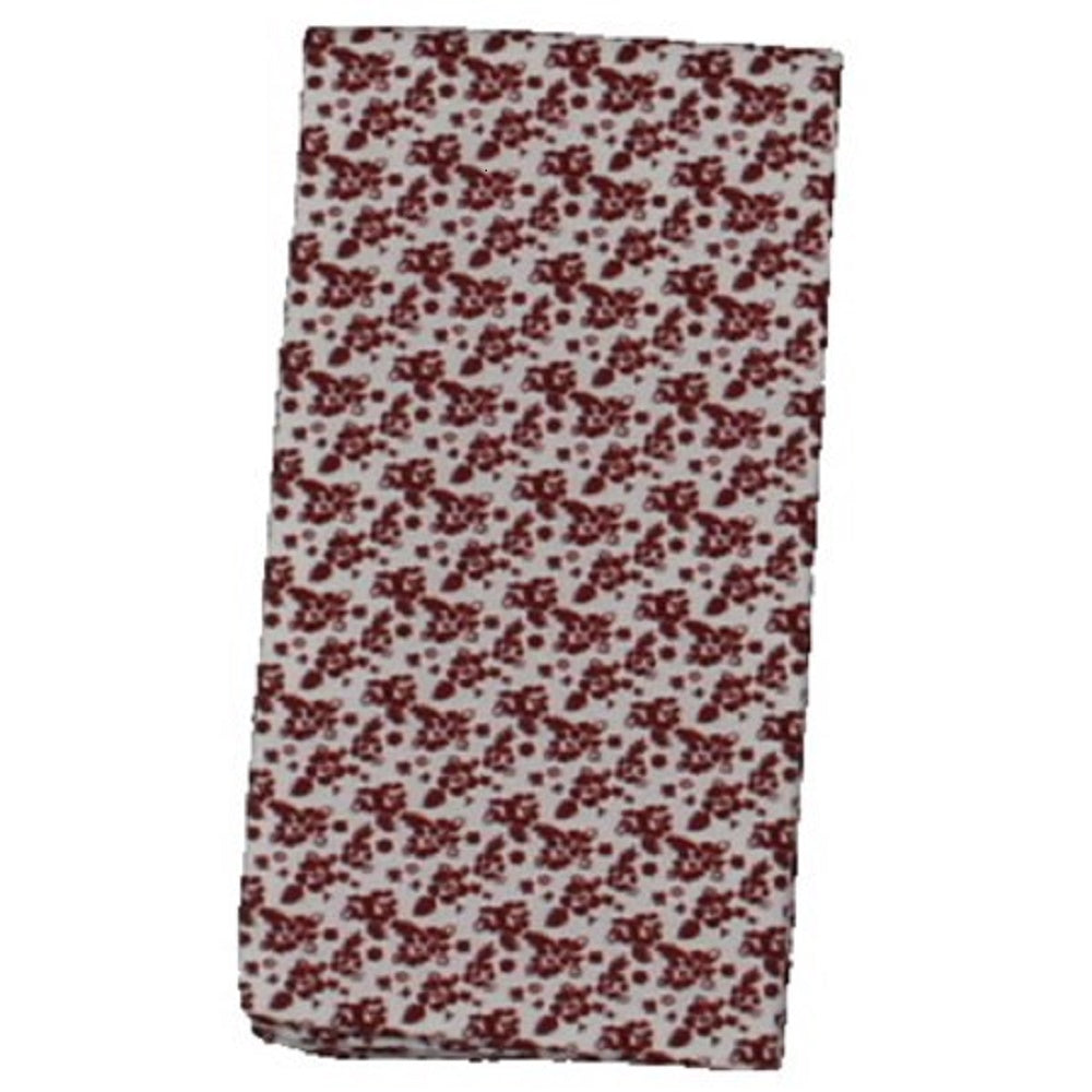 Lenço de bolso formal floral Porter masculino Four In Hand vermelho tamanho regular