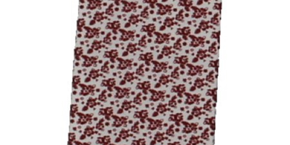 Lenço de bolso formal floral Porter masculino Four In Hand vermelho tamanho regular