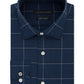 Camisa social masculina Tommy Hilfiger Slim-Fit, sem passar a ferro, Thflex Stretch Windowpane Check, azul brilhante, tamanho 34-35