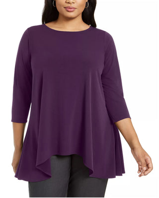 Top feminino liso Alfani, roxo, tamanho pequeno e pequeno