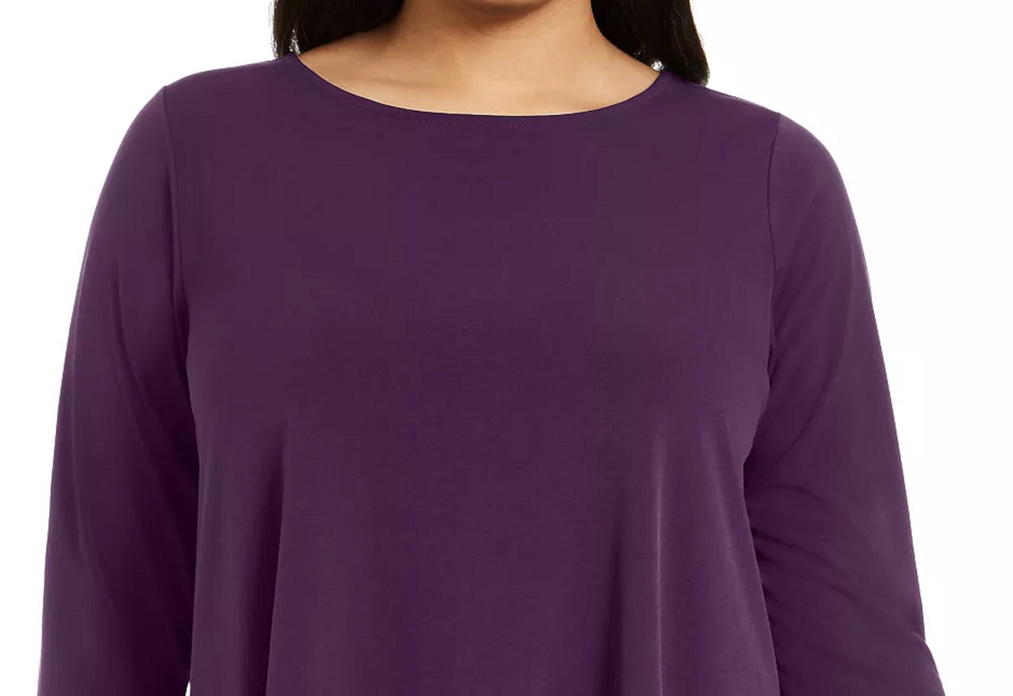 Top feminino liso Alfani, roxo, tamanho pequeno e pequeno