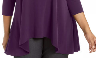 Top feminino liso Alfani, roxo, tamanho pequeno e pequeno