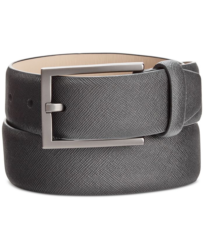 Cinto casual texturizado de couro sintético Saffiano masculino Alfani, preto, tamanho 36