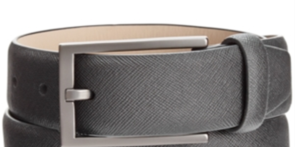 Cinto casual texturizado de couro sintético Saffiano masculino Alfani, preto, tamanho 36