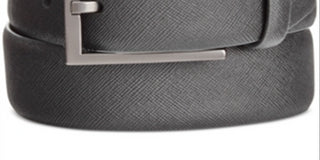 Cinto casual texturizado de couro sintético Saffiano masculino Alfani, preto, tamanho 36