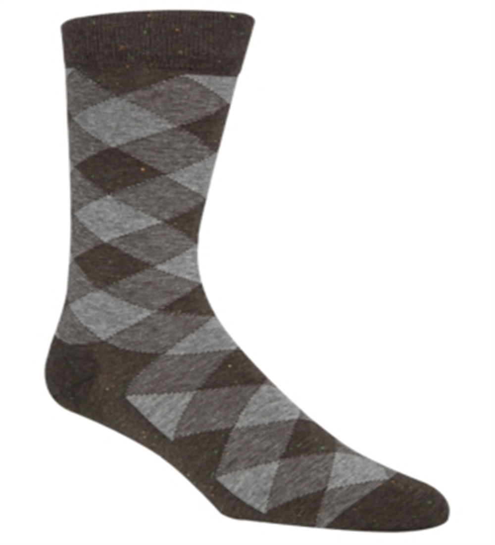 Meias Cole Haan Masculinas Diamond Dress Crew Cinza Tamanho 7-12