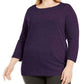 Karen Scott Suéter Feminino Plus com Decote Balé Roxo Tamanho 2X