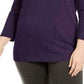 Karen Scott Suéter Feminino Plus com Decote Balé Roxo Tamanho 2X