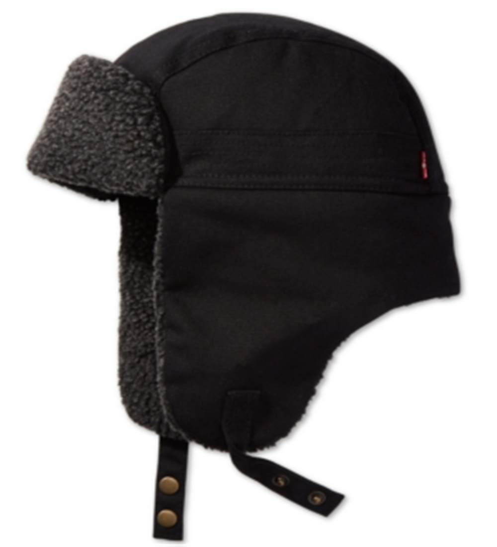 Boné Levi's Trapper de lona encerada masculino, preto, tamanho L/XL