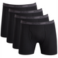 Cuecas boxer masculinas Alfatech de microfibra, pacote com 4, pretas, tamanho M