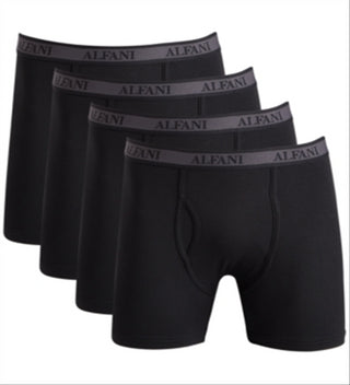 Cuecas boxer masculinas Alfatech de microfibra, pacote com 4, pretas, tamanho M