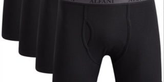 Cuecas boxer masculinas Alfatech de microfibra, pacote com 4, pretas, tamanho M