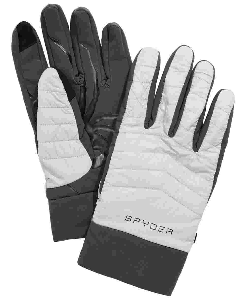 Luvas de inverno Spyder Glissade Hybrid Nylon com forro de lã, tamanho grande, cinza