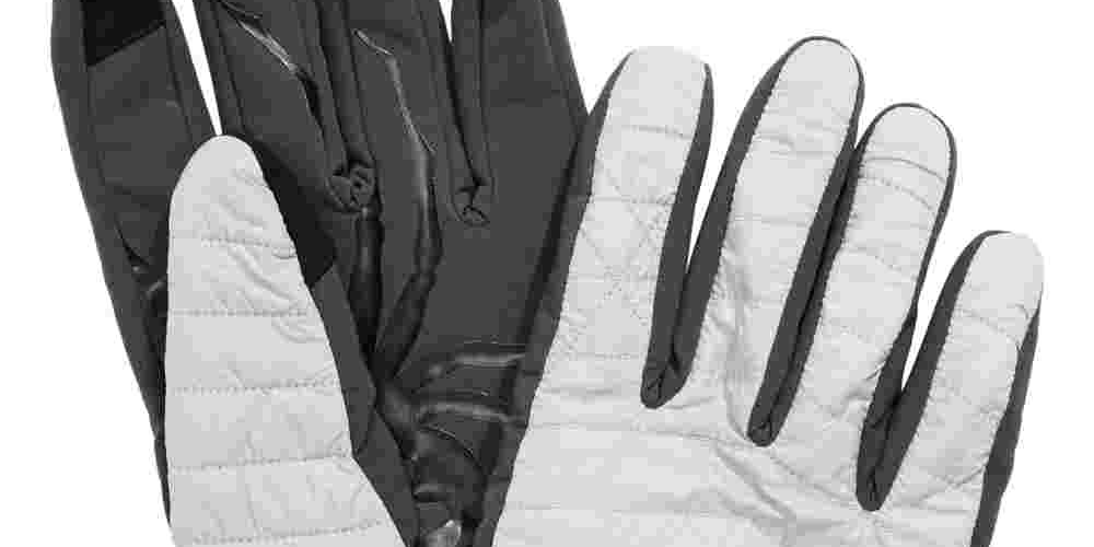 Luvas de inverno Spyder Glissade Hybrid Nylon com forro de lã, tamanho grande, cinza
