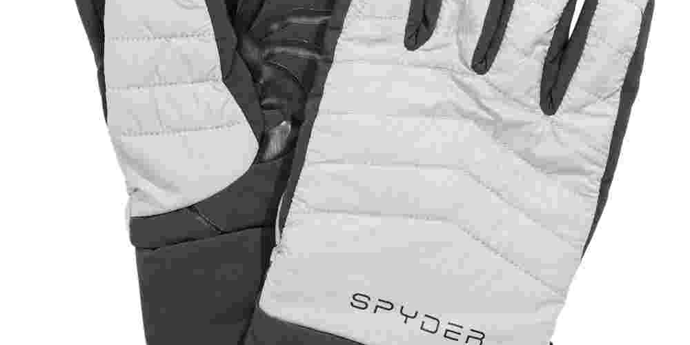 Luvas de inverno Spyder Glissade Hybrid Nylon com forro de lã, tamanho grande, cinza