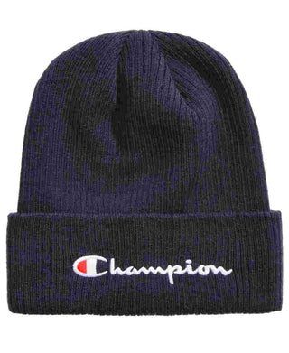 Gorro masculino Champion de malha canelada com punho, tamanho azul-marinho, regular