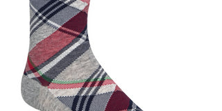 Cole Haan Men's Diagonal Plaid Crew Socks Gray Size 7-12