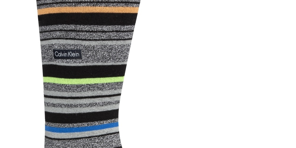 Meias Calvin Klein Listradas Masculinas Pretas Tamanho Regular